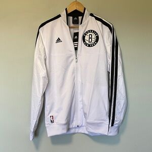NWT Adidas NBA White and Black Brooklyn Jacket